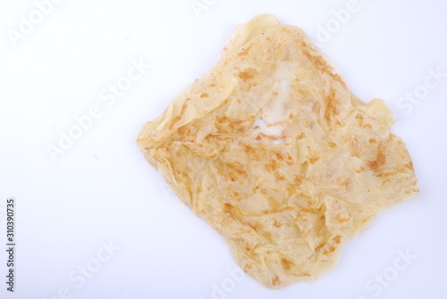 Roti Canai isolated on white background.