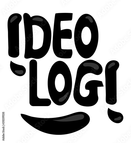 Ideology typography font vector illustration. lettering 