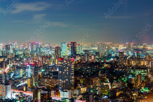 東京の夜景　田町方面、レインボーブリッジ © novitaly