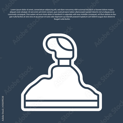 Blue line Gear shifter icon isolated on blue background. Transmission icon. Vector Illustration