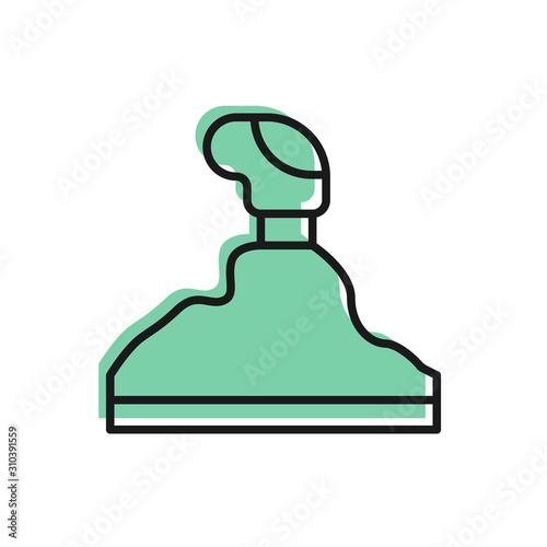 Black line Gear shifter icon isolated on white background. Transmission icon. Vector Illustration