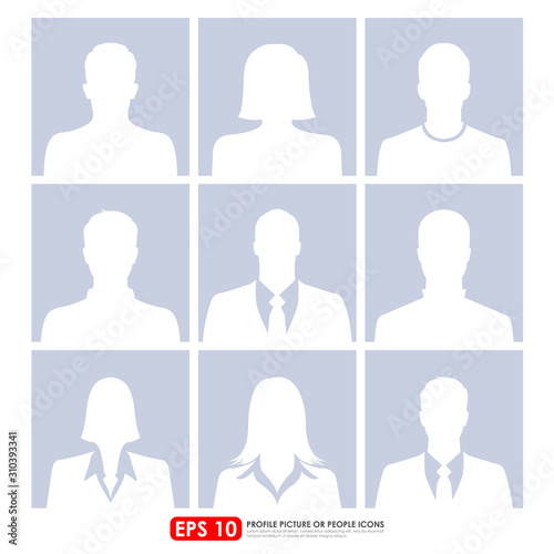 Avatar profile picture (or portrait icon) set on light gray background