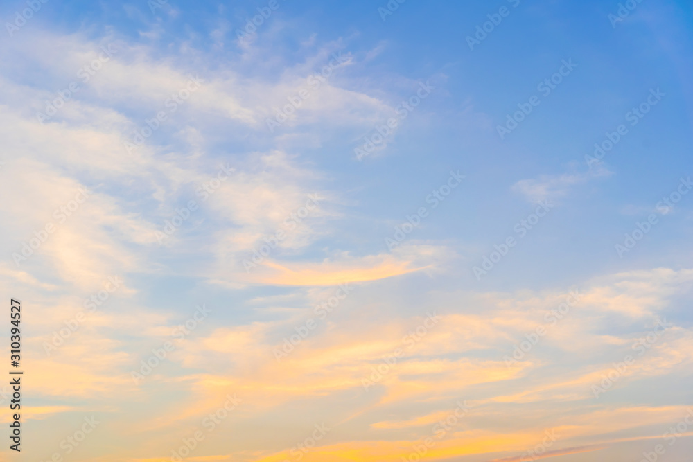 Colorful sky in twilight time, background