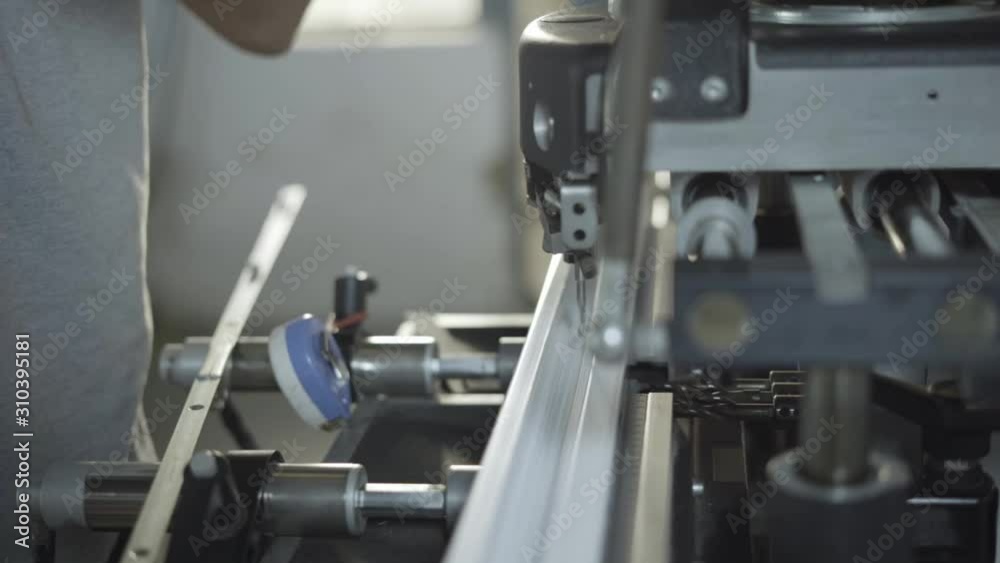 Close shot of Copy routing machine in UPVC windows and doors manufacturing Factory Close shot of Copy routing machine in UPVC windows and doors manufacturing Factory