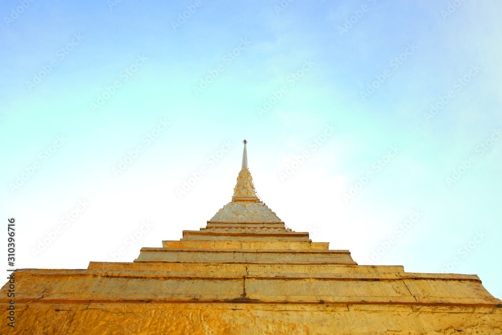 Golden Chedi in Wat Phra Kaew,Temple of the Emerald Buddha ,Thai arts and culture  