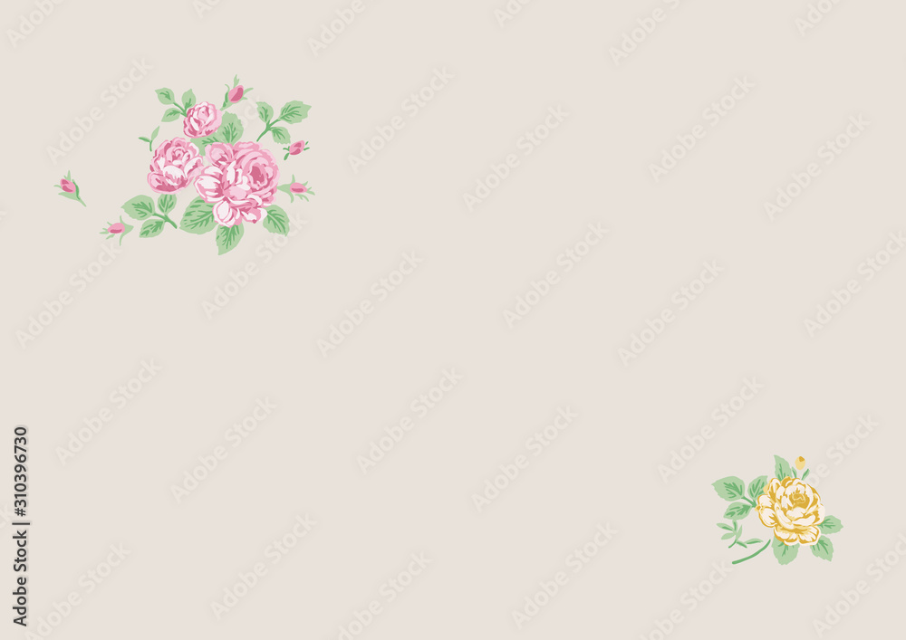 Naklejka premium 薔薇 バラ ロココ調