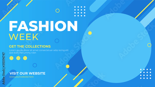 Fashion week banner template. Promotion fashion banner for website, flyer and poster