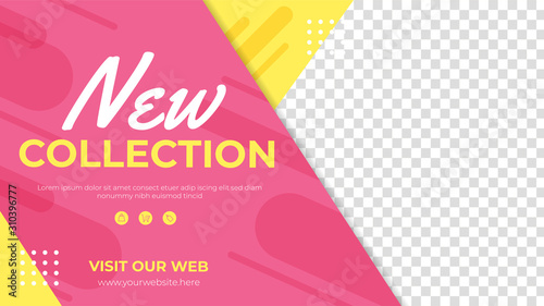 New collection banner template. Promotion sale banner for website, flyer and poster