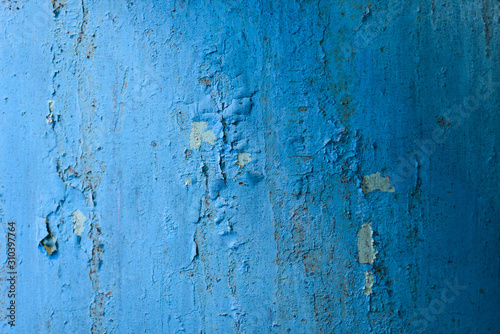 Industrial, distressed, blue, paint, antique, marine, steel, background, peeling, cracked.