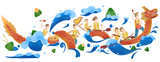 Dragon Boat Race, Dragon Boat Festival, Dragon Boat Festival, Dragon Boat, Customs, Folklore, Dragon Boat Competition, Customs, Culture, Boating, Sports, Tradition, Dragon Boat Festival, Zongzi, Baozi