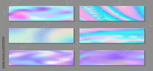 Wallpaper Mural Hologram vibrant flyer horizontal fluid gradient princess backgrounds vector set. Iridescent  Torontodigital.ca