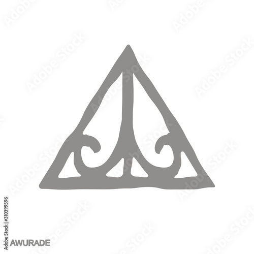 Vector monochrome icon with Adinkra symbol Awurade photo