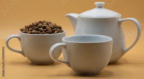 cup of coffee with brown background