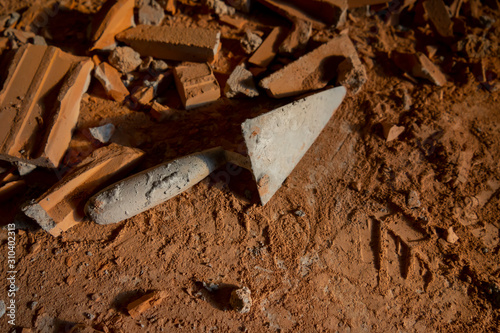 Trowel and Brick with Sunlight.