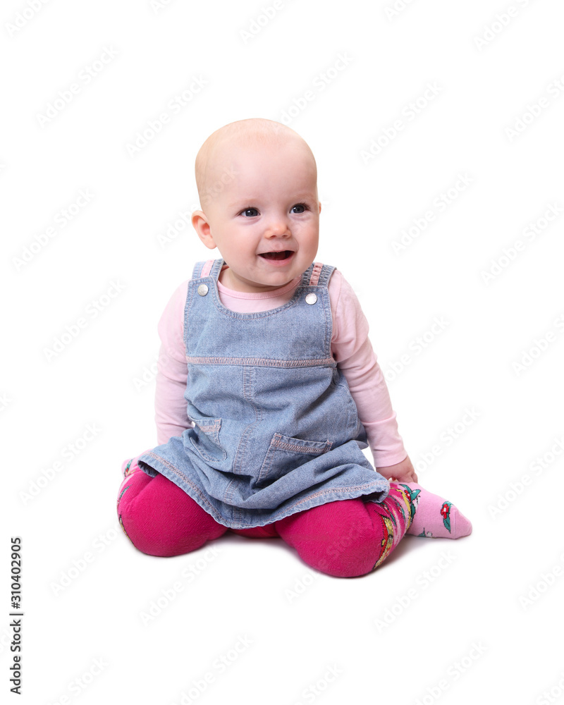 Portrait of a little happy girl isolated on white background Portrait of a little happy girl isolated on white background