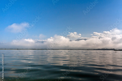 Stunning landscapes and clouds over the Inle Lake  Taunggyi  Myanmar