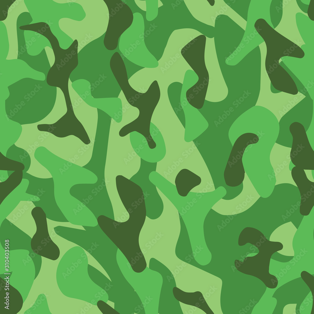Camouflage design textile - Vector color seamless pattern of military background for army uniform