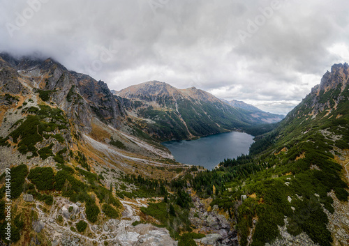 Amazing nature, alpine lake in the mountains, Morske Oko (