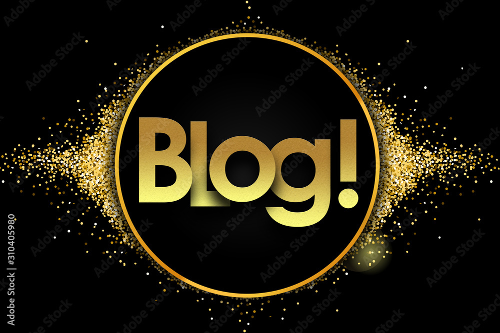 Wunschmotiv: blog in golden circle stars and black background #310405980