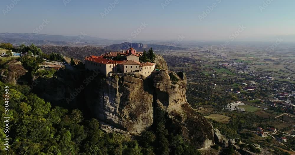 aerial view from the Monastery of the St. Stephen in Meteora, Greece aerial view from the Monastery of the St. Stephen in Meteora, Greece
