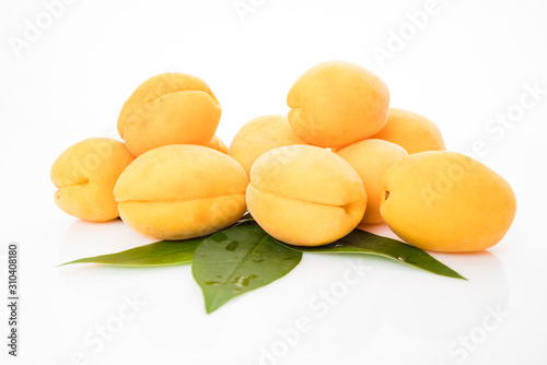 fresh apricot isolated on white background