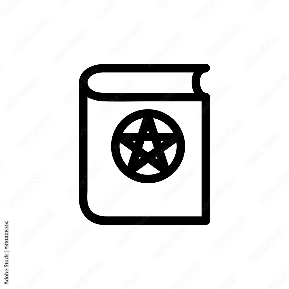 book spells icon vector. A thin line sign. Isolated contour symbol illustration book spells icon vector. A thin line sign. Isolated contour symbol illustration