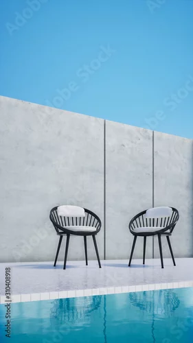 Obraz nowoczesny projekt basenu na dachu