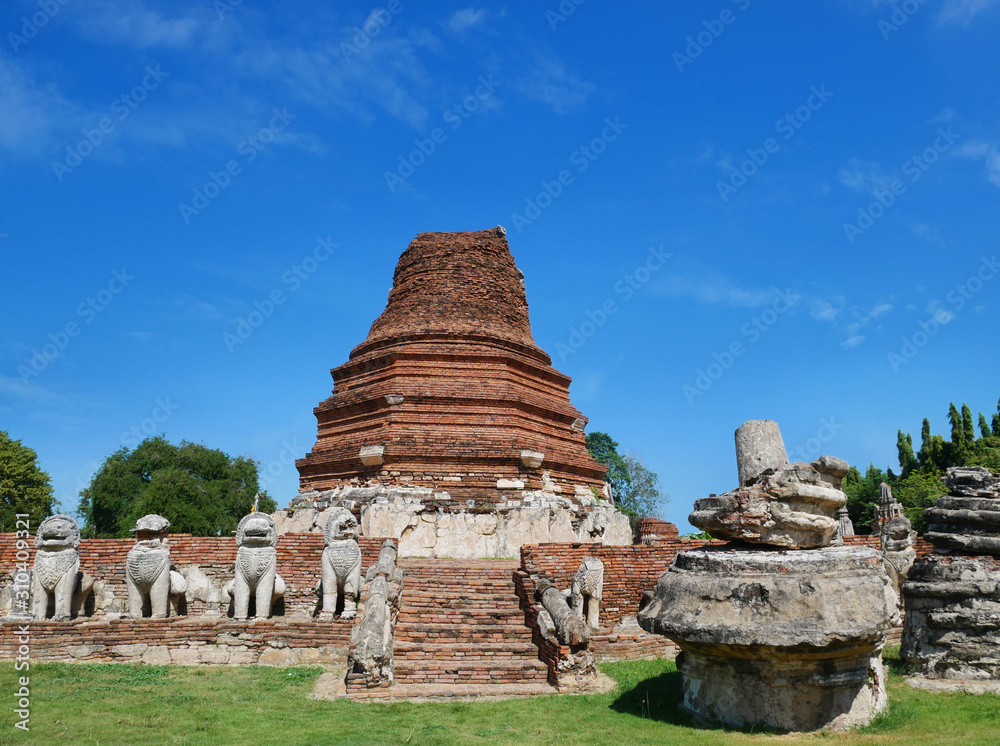 Ancient ruins of pagoda at Ayutthaya, Thailand. Ayutthaya province is a UNESCO World Heritage Site in Thailand Ancient ruins of pagoda at Ayutthaya, Thailand. Ayutthaya province is a UNESCO World Heritage Site in Thailand