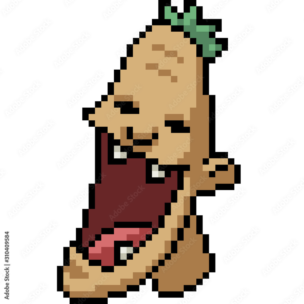 Obraz premium vector pixel art man laugh