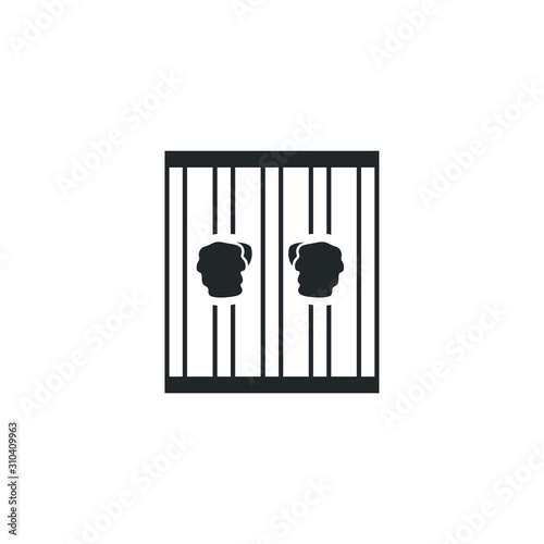 prison icon template color editable. jail gate door symbol vector sign isolated on white background illustration for graphic and web design.