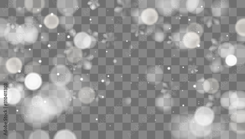 Fototapeta Winter transparent snowflakes design vector template