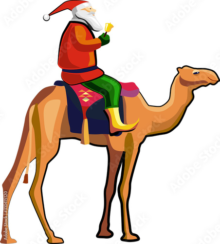 santa claus on camel