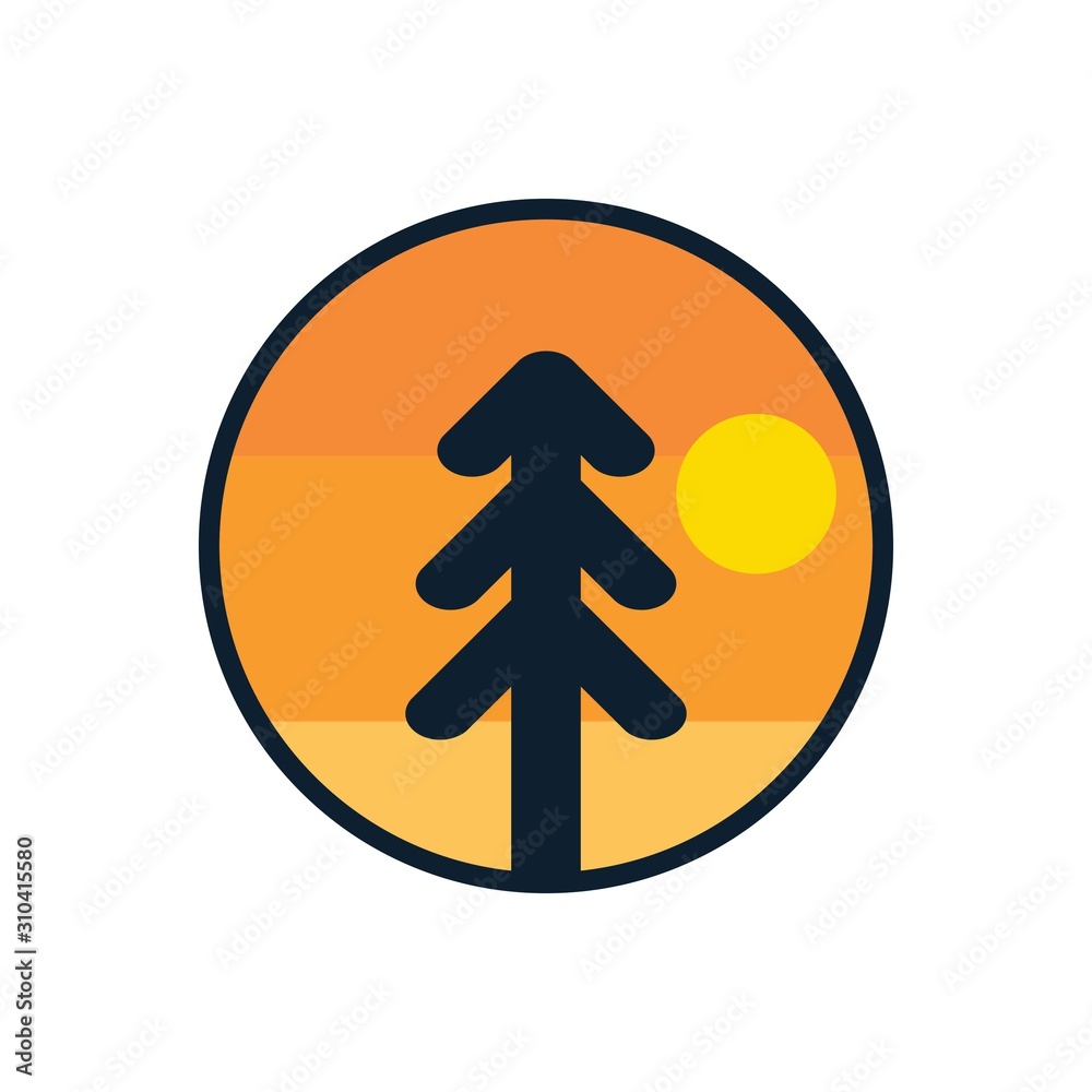 Obraz premium simple logo badge nature design, for t-shirt prints, patches, emblems, posters, badges and labels and other uses