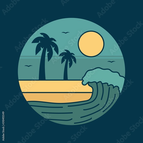beach logo design vector illustration	