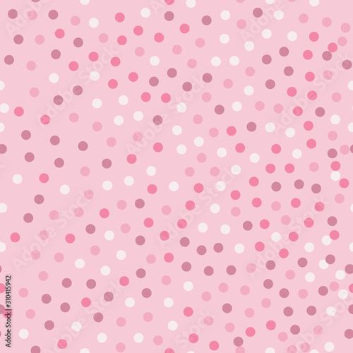 Pink dotted seamless pattern ombre shades of pink