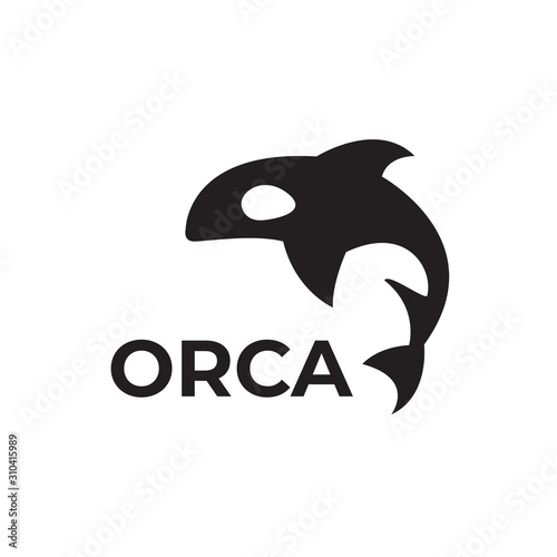 Orca logo template. logotype. vector design