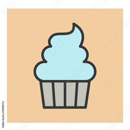 Cupcake icon Vector Simple Design