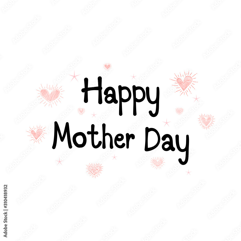 Mother's day with heart background. vector illustration 