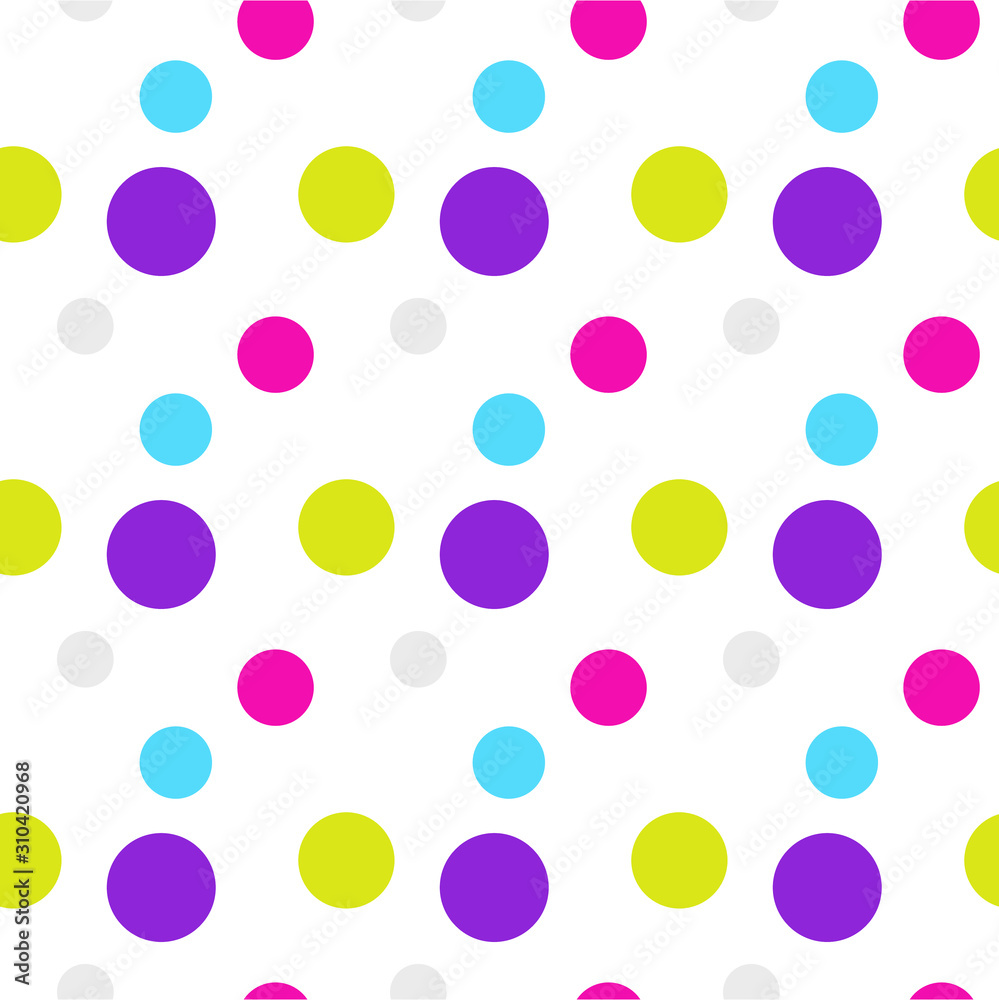 Colorful dotted seamless pattern vector. Bright colors