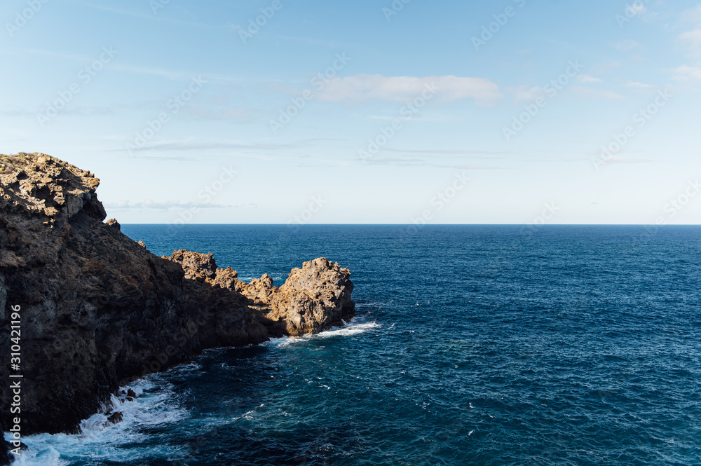 Breaking waves on the coast of Tenerife island, Canary islands, Atlantic ocean, Spain