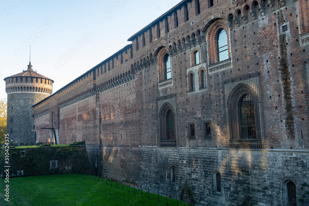 Fototapeta premium Milan, the castle in November