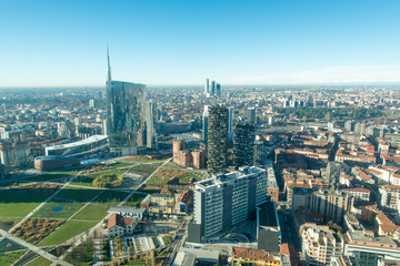 Keuken achterwand Milaan Skyline Milaan met moderne wolkenkrabbers  © Arcansél