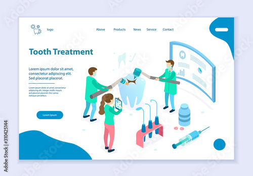 Concept of tooth treatment, web template