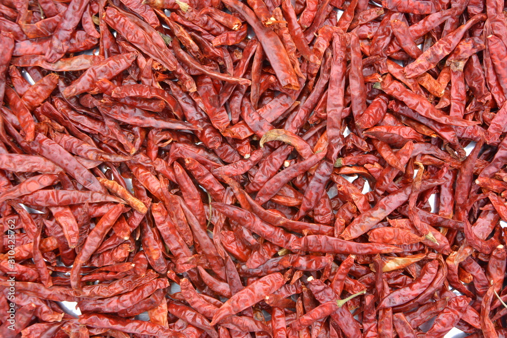Fototapeta premium Dried red chillies,Dried red chillies seasoning.
