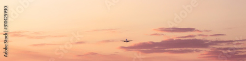 Sunset sky with taking off plane © dariazu