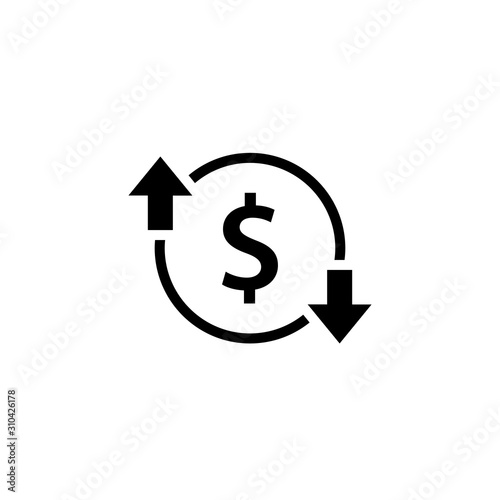 Change price outline icon. Clipart image isolated on white background