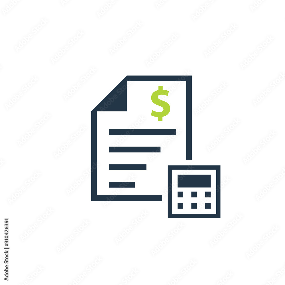 Cost estimate bill icon. Clipart image isolated on white background