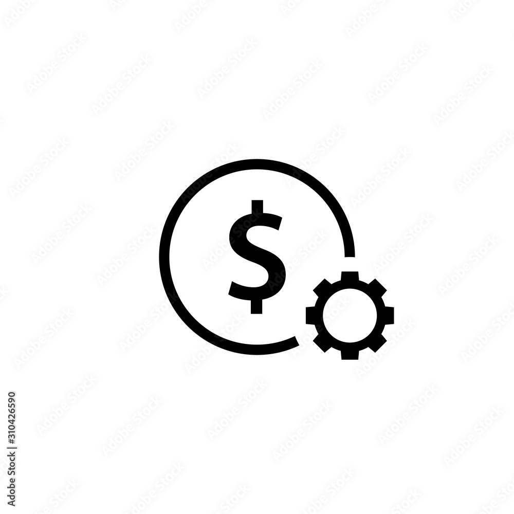 Cost Maintenance outline icon. Clipart image isolated on white background Cost Maintenance outline icon. Clipart image isolated on white background