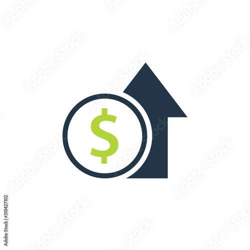 Cost rising icon. Clipart image isolated on white background