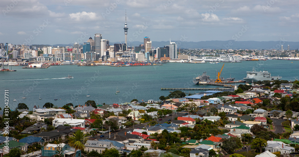 Auckland New Zealand. View from Devonport. Skyline